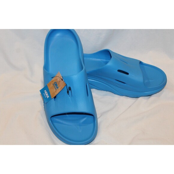 HOKA Men\'s U Ora Recovery Slide 3 Sandals NWT BLUE SZ 13 main image 4